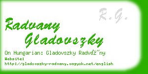 radvany gladovszky business card